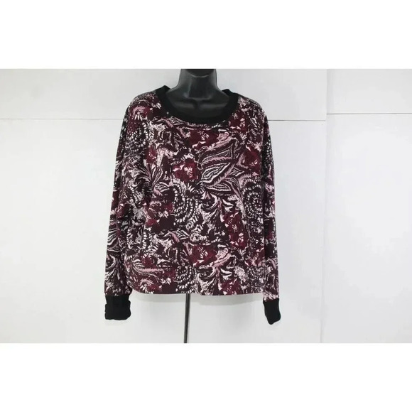 joie ladies burgundy&white sweatshirt size XL - Picture 1 of 8